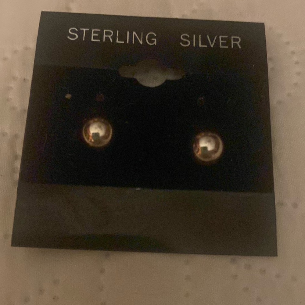 Sterling silver ball stud earrings